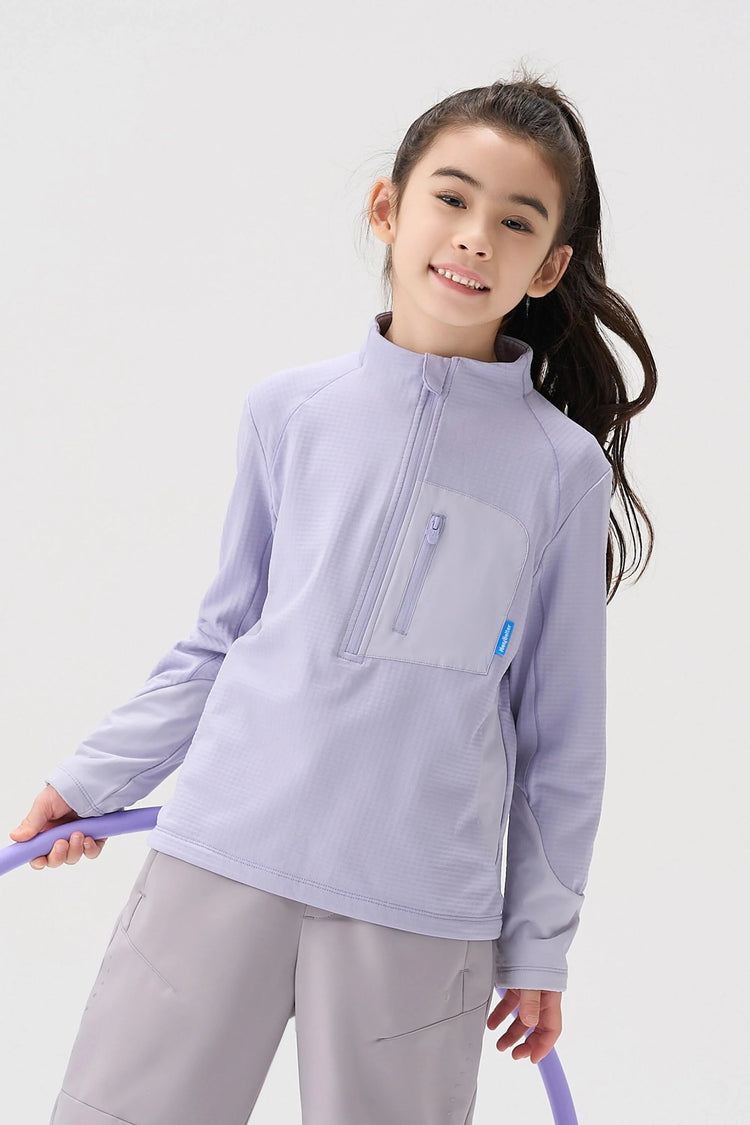 Quick-Dry Grid Fleece Pullover - Lavender Mist