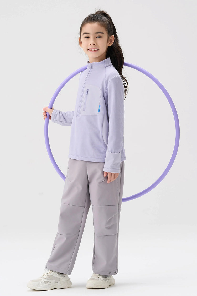 Quick-Dry Grid Fleece Pullover - Lavender Mist