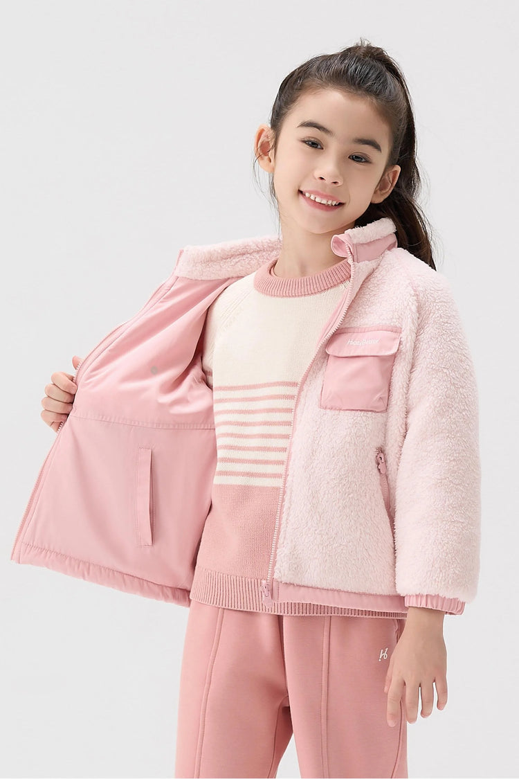 Cozy Reversible Fleece Jacket - Dusty Rose