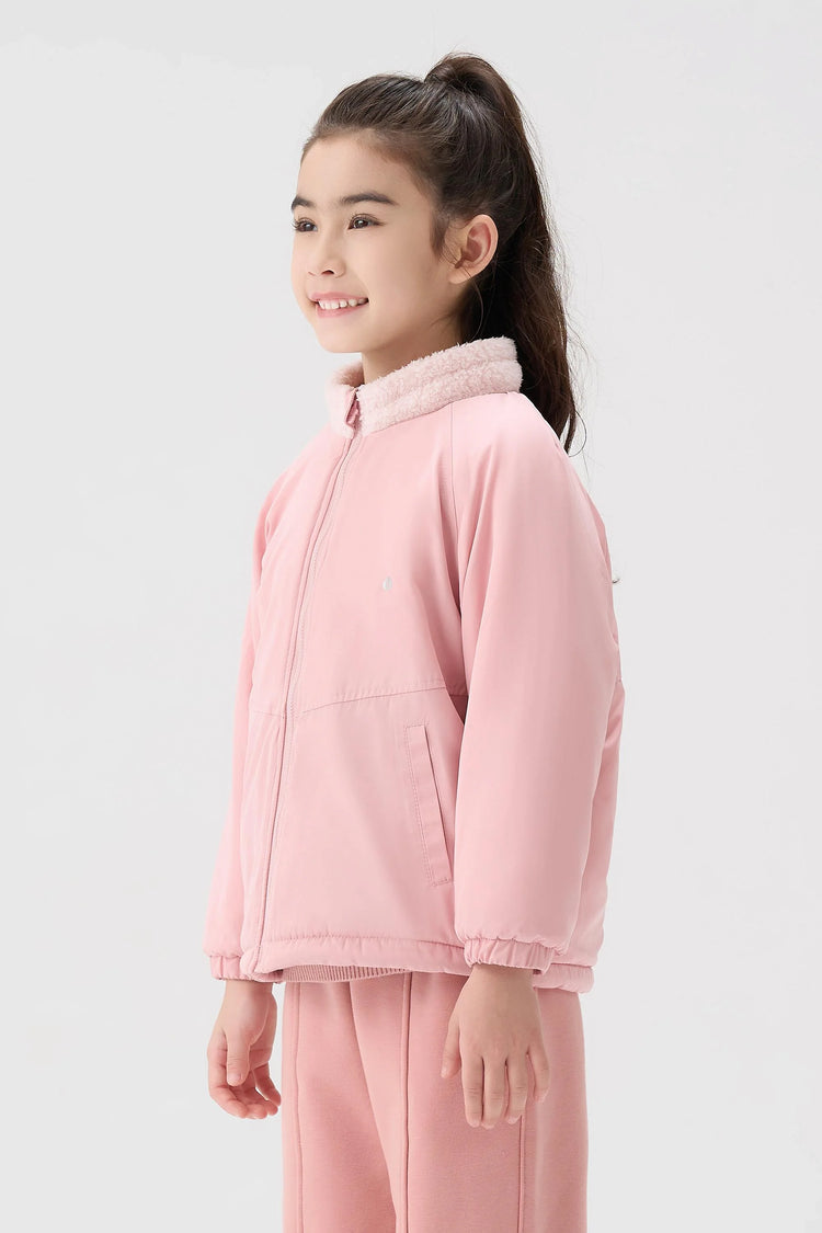 Cozy Reversible Fleece Jacket - Dusty Rose
