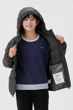 Lightweight Goose Down Coat - Charcoal