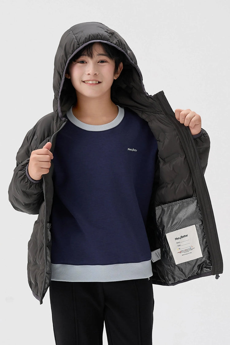 Lightweight Goose Down Coat - Charcoal