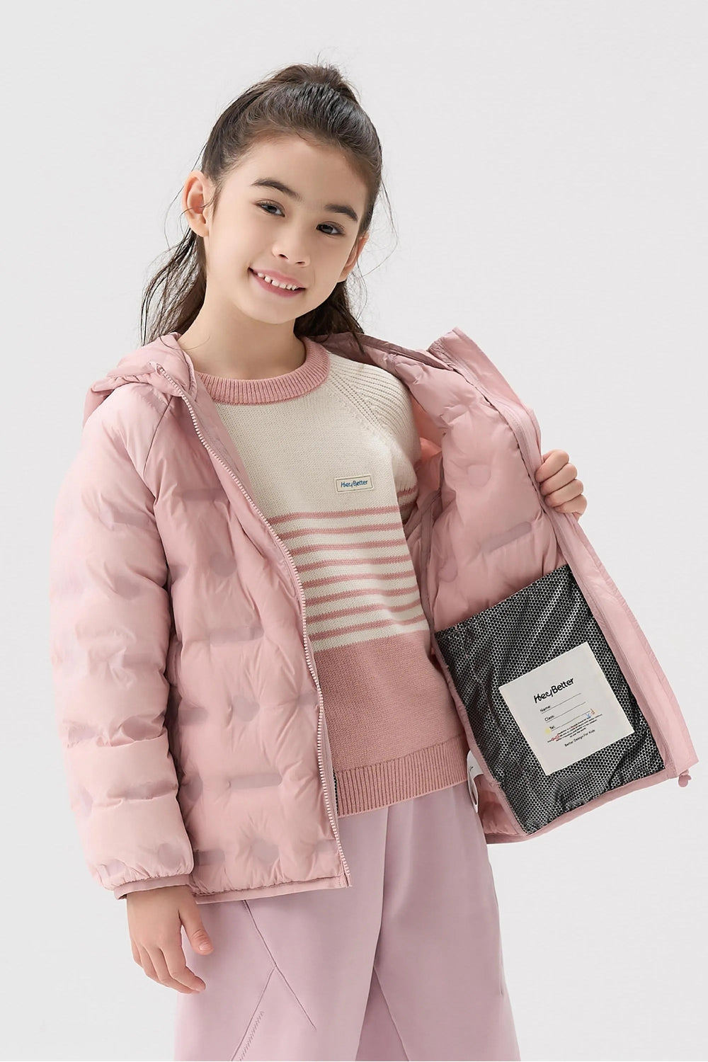 Lightweight Goose Down Coat - Dusty Rose