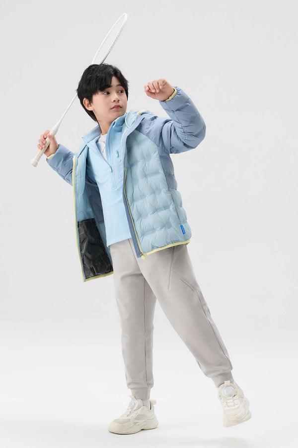 Lightweight Goose Down Coat - Dusty Blue