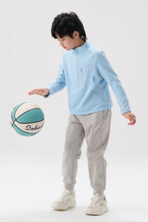 Quick-Dry Grid Fleece Pullover - Dusty Blue