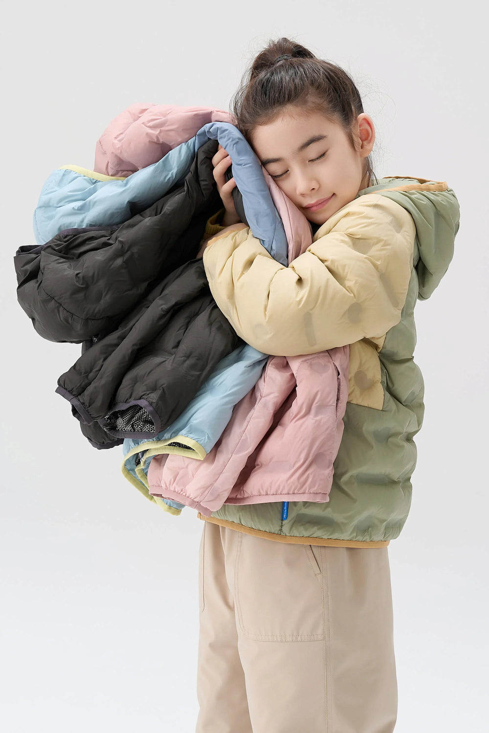 Lightweight Goose Down Coat - Olive Green