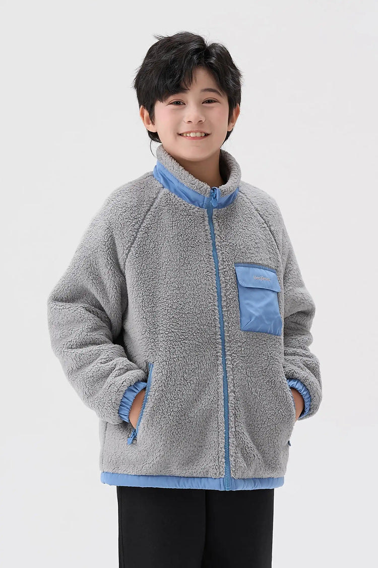 Reversible Cozy Fleece Jacket - Slate Grey