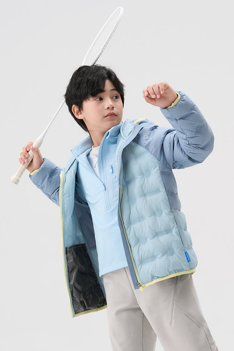 Lightweight Goose Down Coat - Dusty Blue