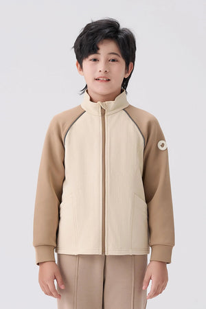 Grid-Fleece Windproof Jacket - Sandstone