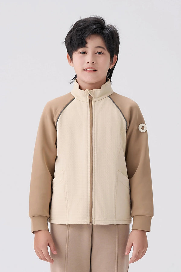 Grid-Fleece Windproof Jacket - Sandstone