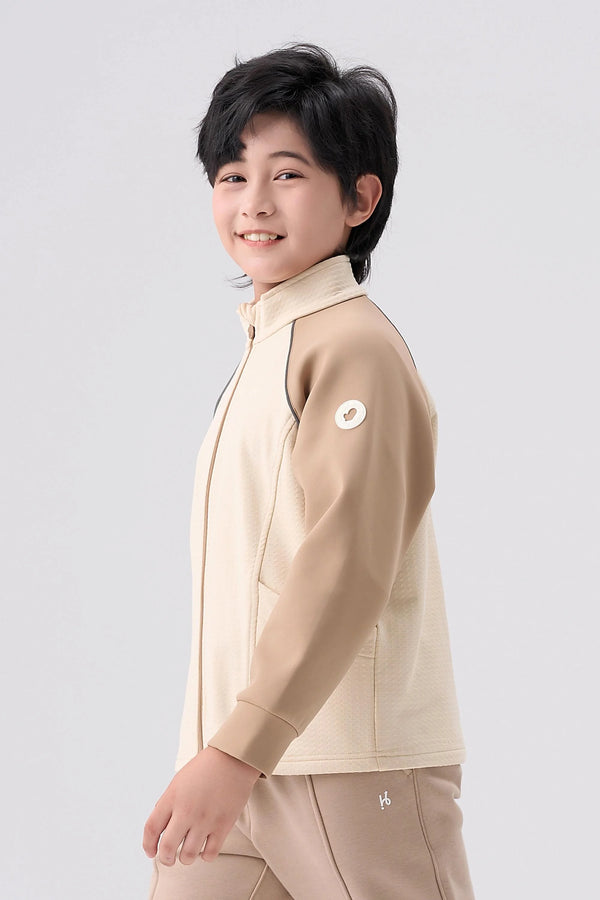 Grid-Fleece Windproof Jacket - Sandstone