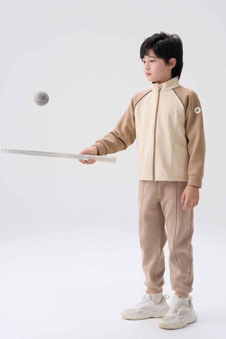 Grid-Fleece Windproof Jacket - Sandstone