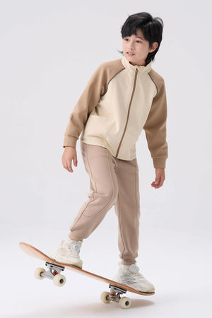 Grid-Fleece Windproof Jacket - Sandstone