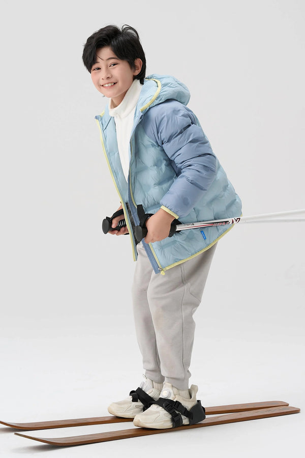 Lightweight Goose Down Coat - Dusty Blue