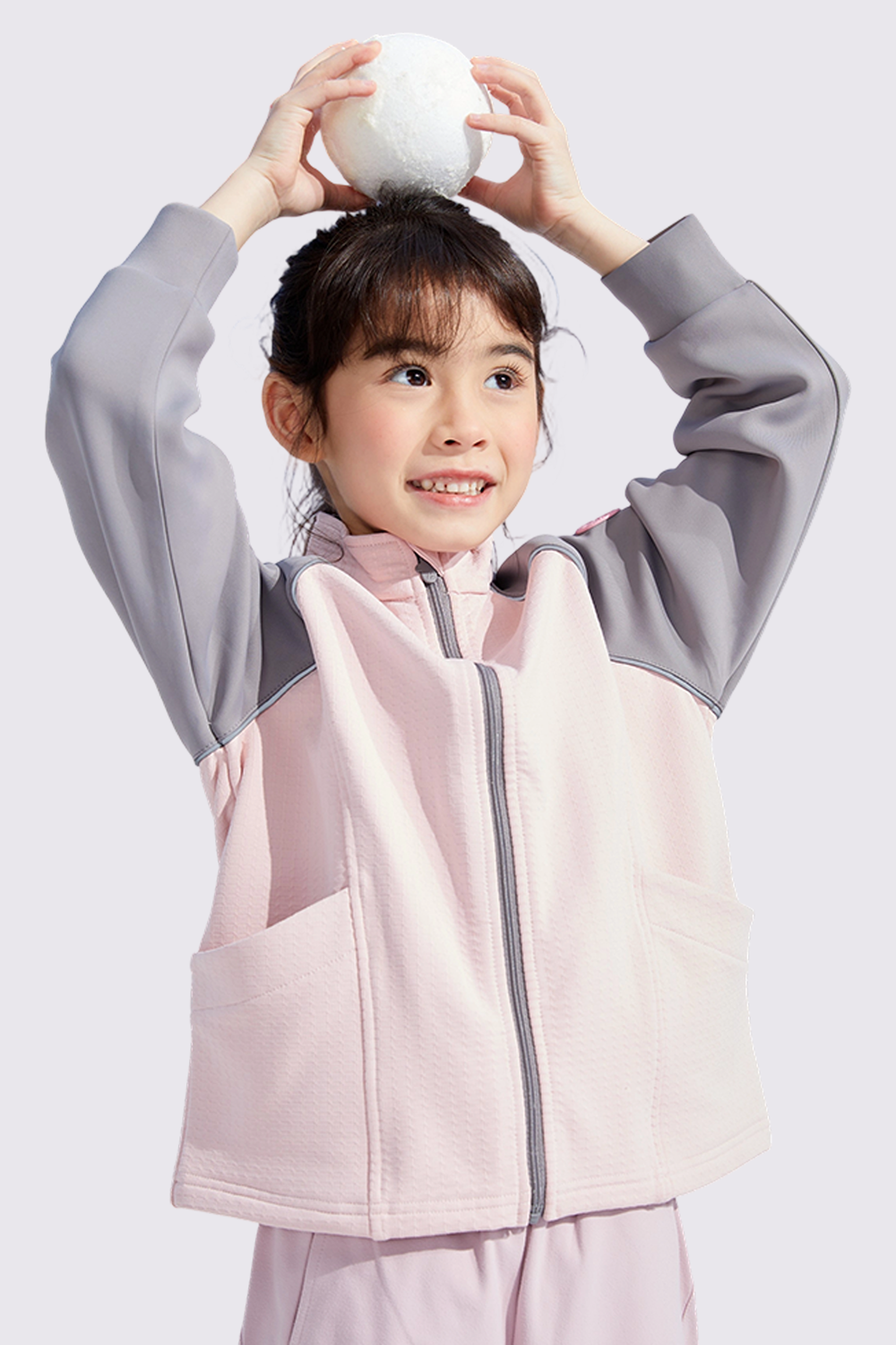 Grid-Fleece Windproof Jacket - Dusty Rose