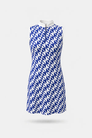 The Sleeveless Zip Golf Dress - Signature Blue