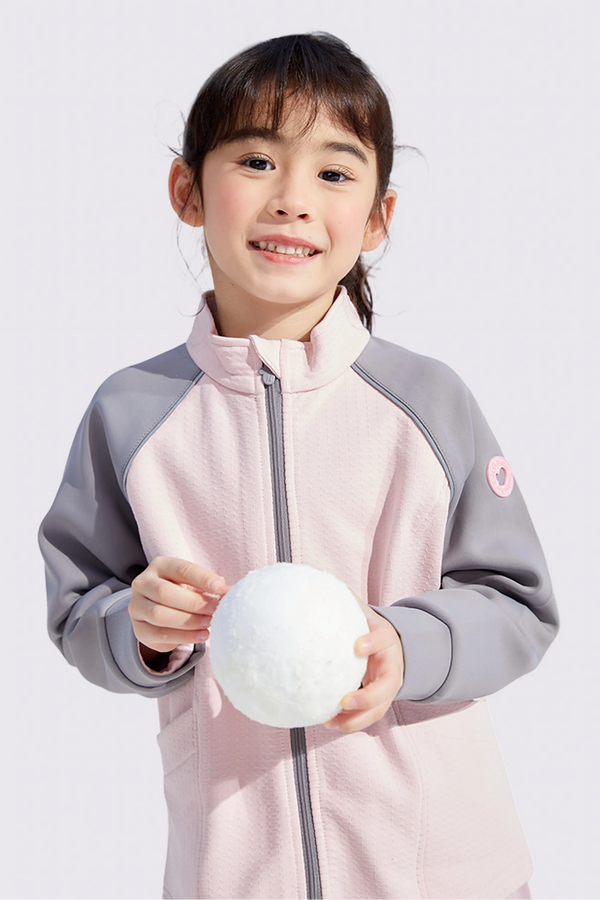 Grid-Fleece Windproof Jacket - Dusty Rose