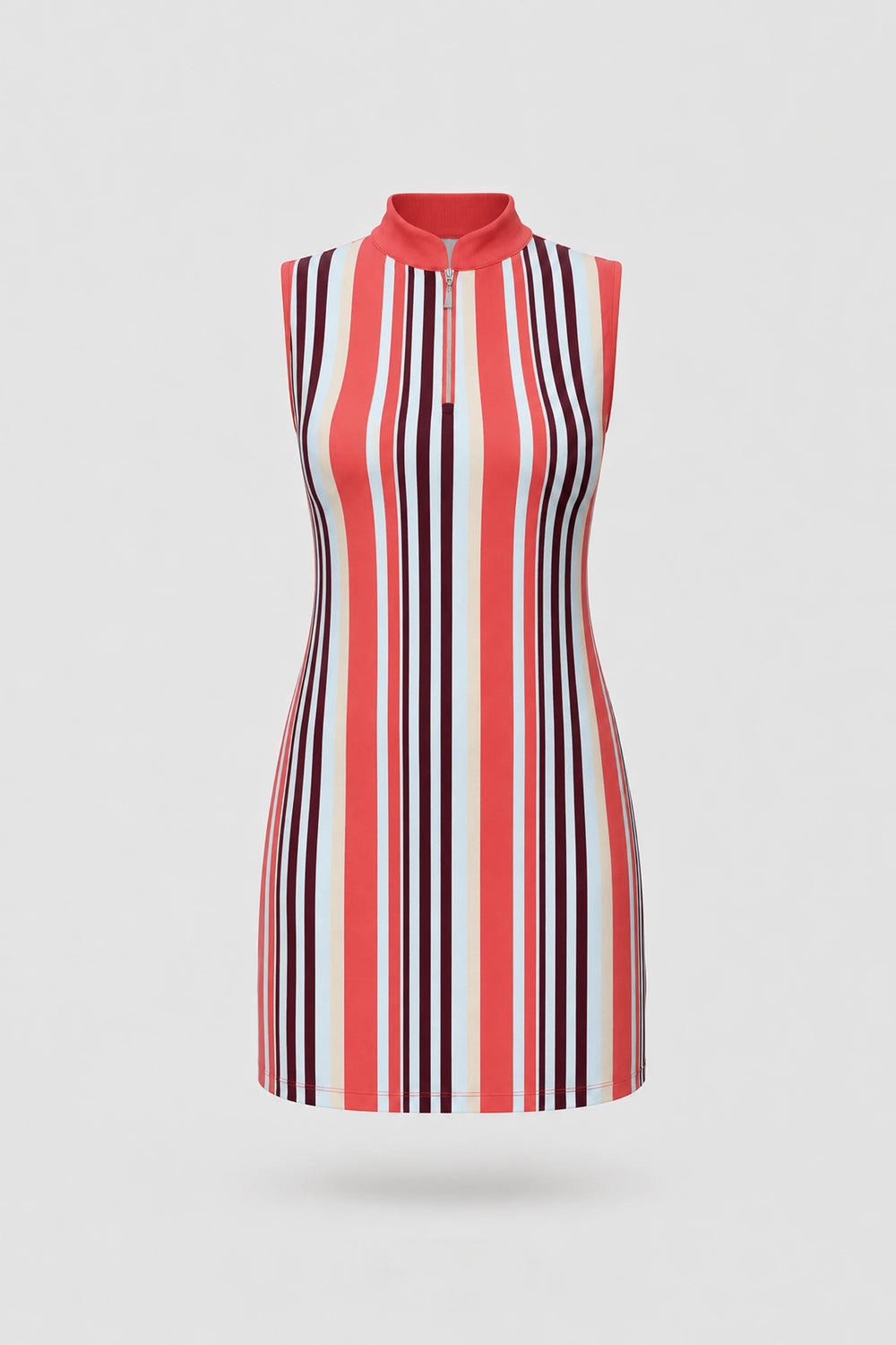 The Sleeveless Zip Golf Dress - Resort Stripe