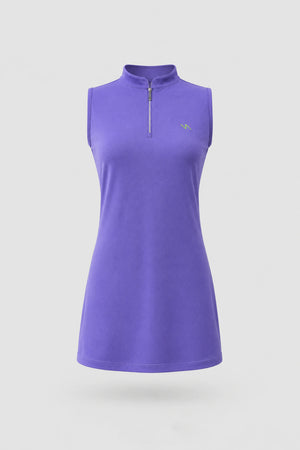 The Sleeveless Zip Golf Dress - Violet