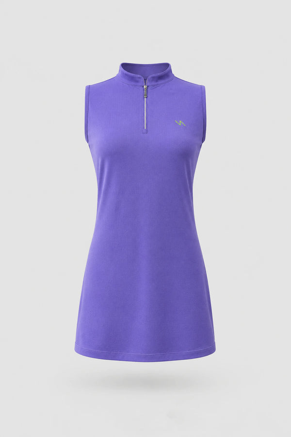 The Sleeveless Zip Golf Dress - Violet