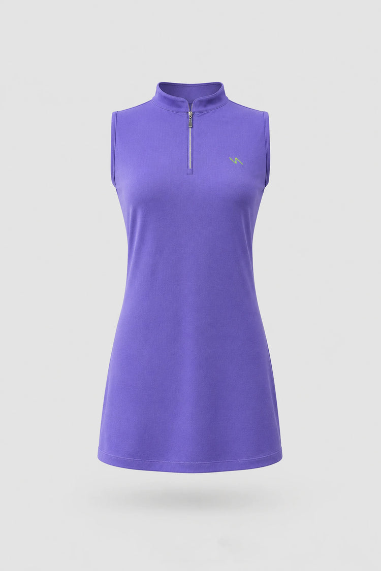 The Sleeveless Zip Golf Dress - Violet