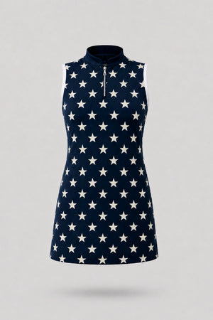 The Sleeveless Zip Golf Dress - Starfield