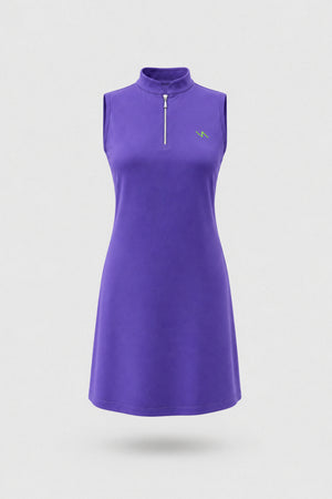 The Sleeveless Zip Golf Dress - Violet