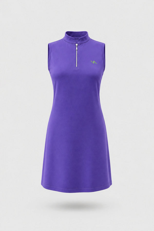 The Sleeveless Zip Golf Dress - Violet