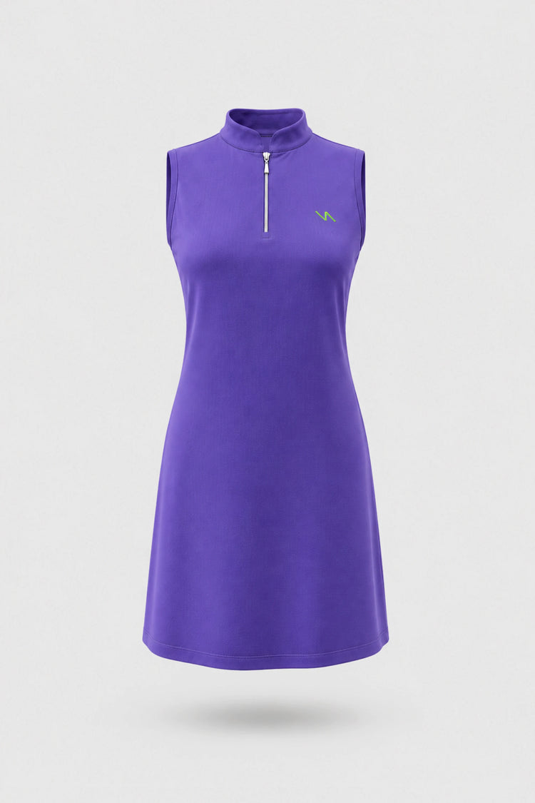 The Sleeveless Zip Golf Dress - Violet