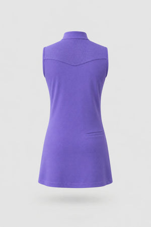 The Sleeveless Zip Golf Dress - Violet