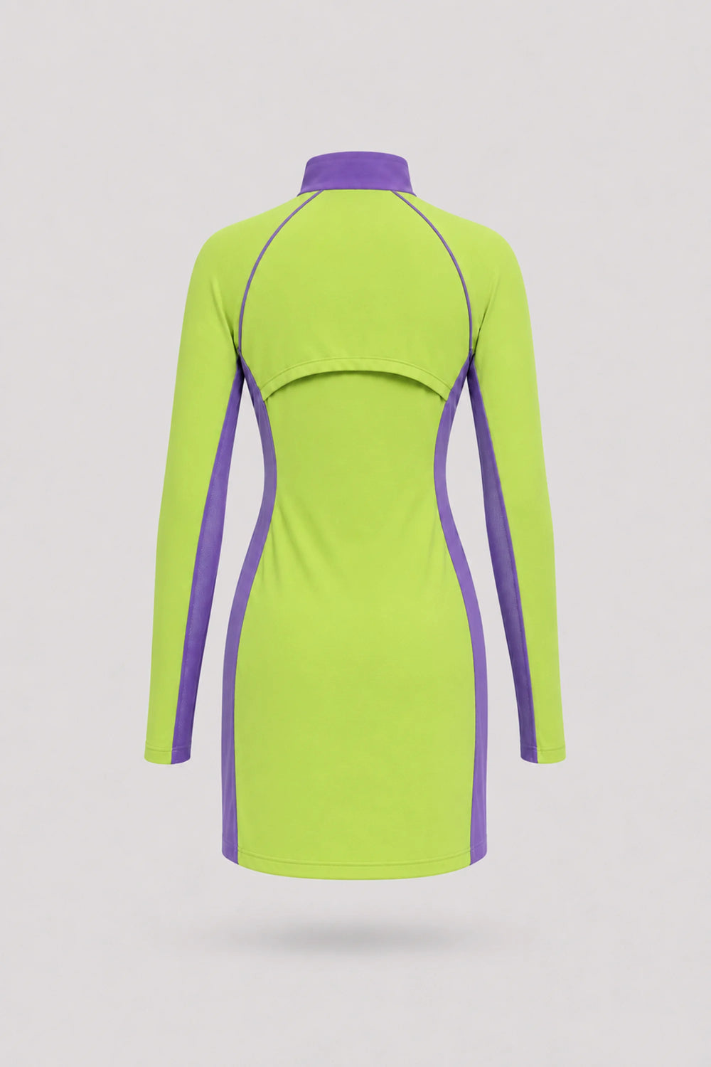 The Long Sleeve Zip Golf Dress - Volt Green