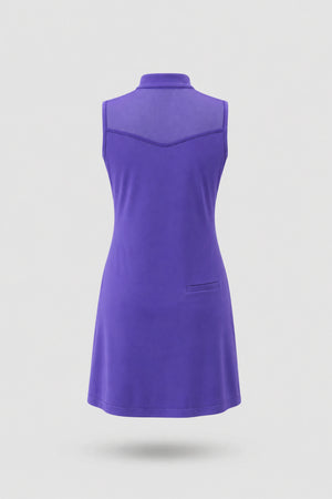 The Sleeveless Zip Golf Dress - Violet