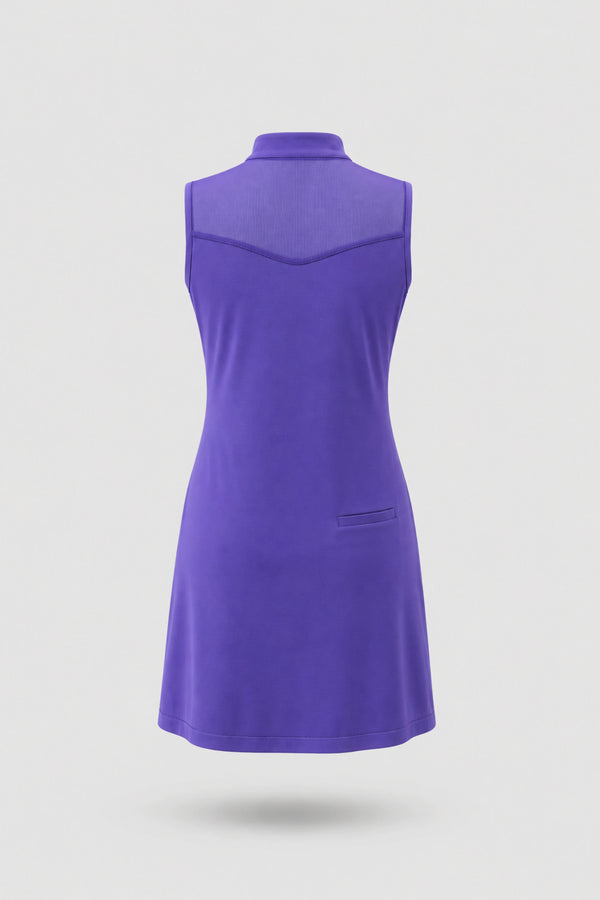The Sleeveless Zip Golf Dress - Violet