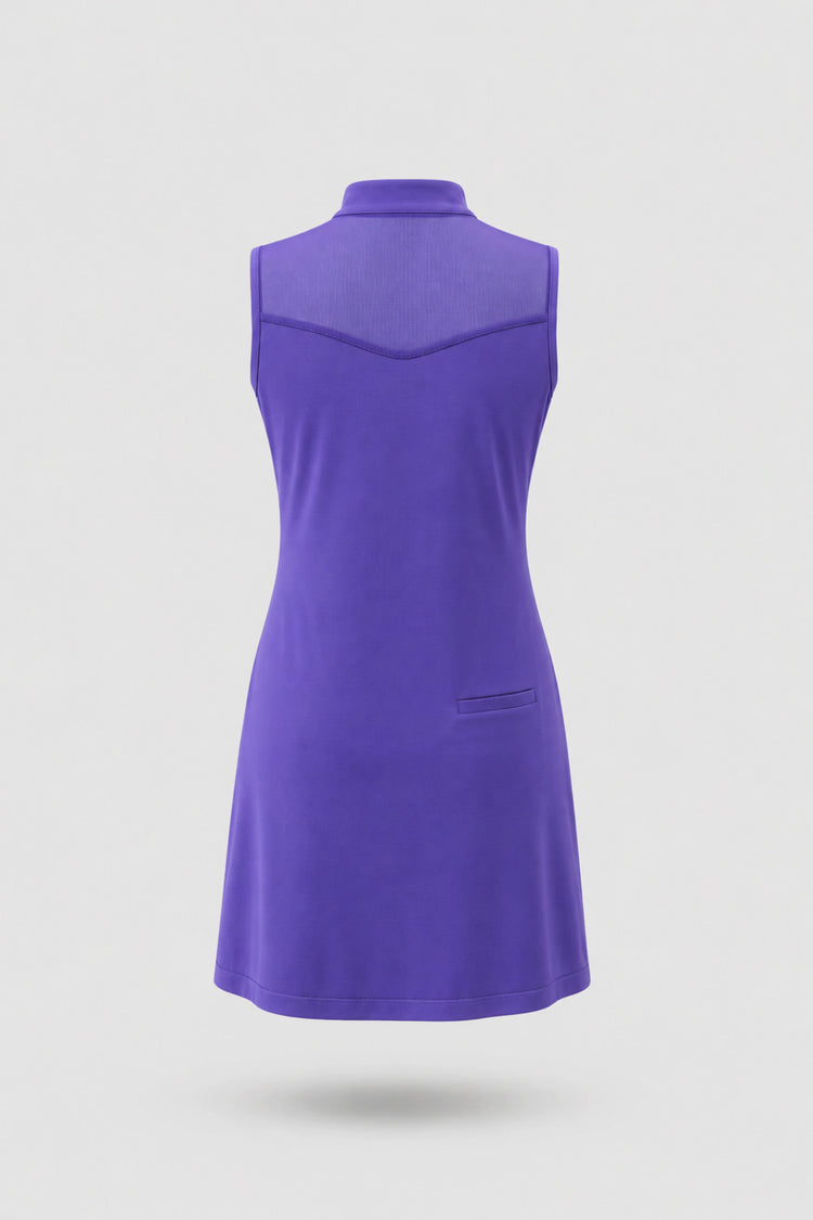The Sleeveless Zip Golf Dress - Violet