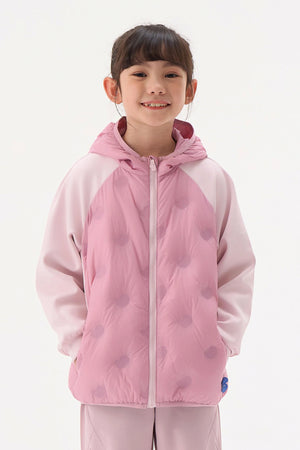 Colorblock Down Jacket - Dusty Rose