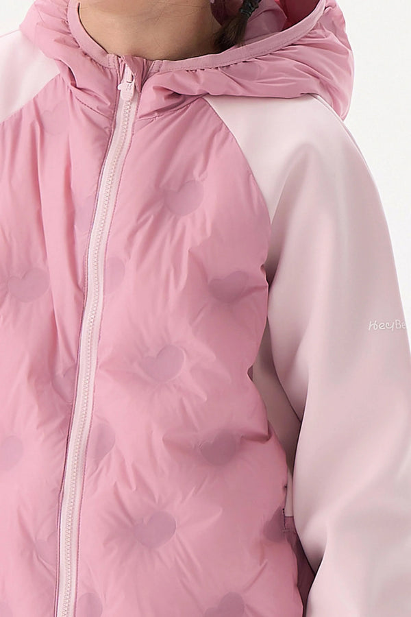 Colorblock Down Jacket - Dusty Rose