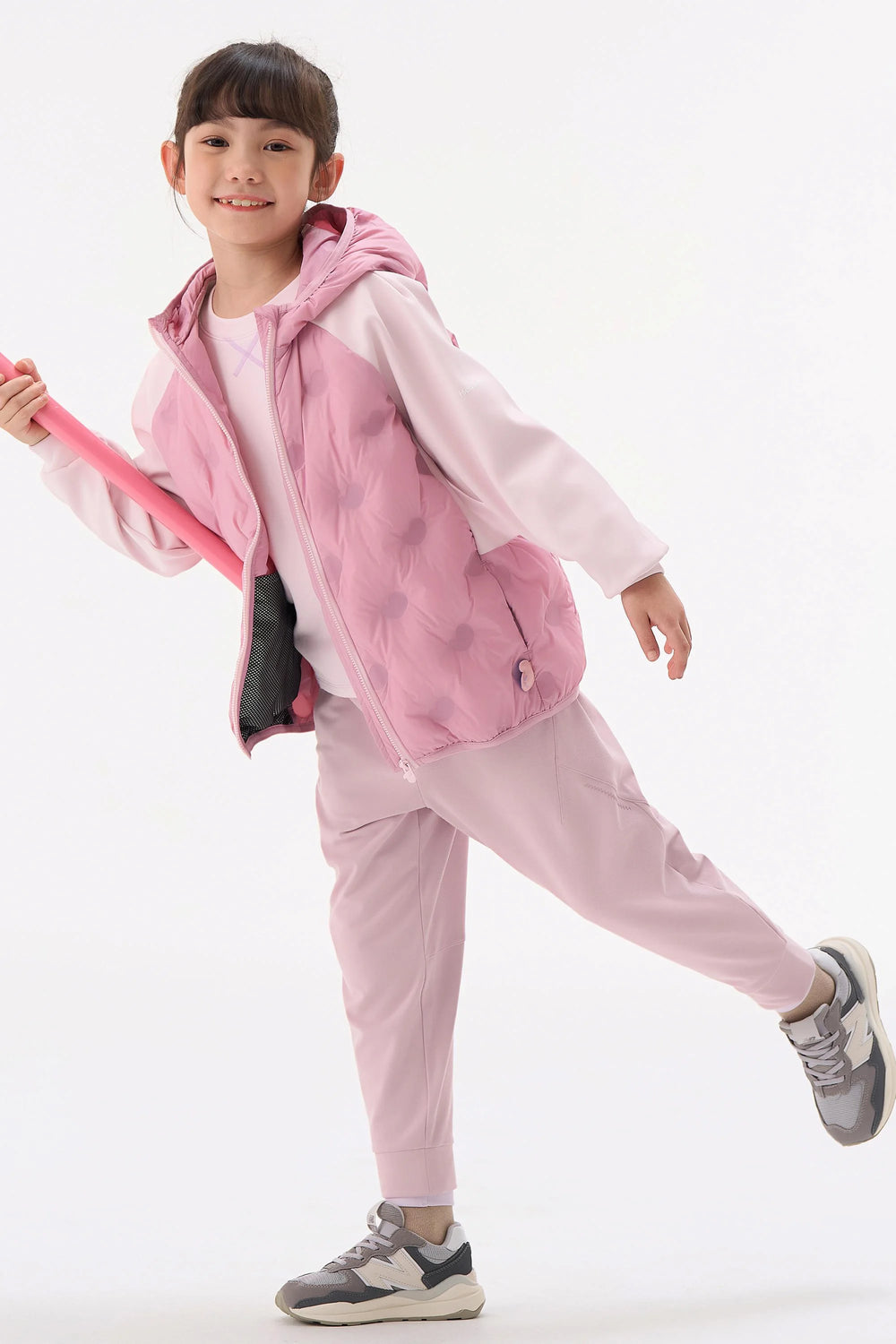 Colorblock Down Jacket - Dusty Rose