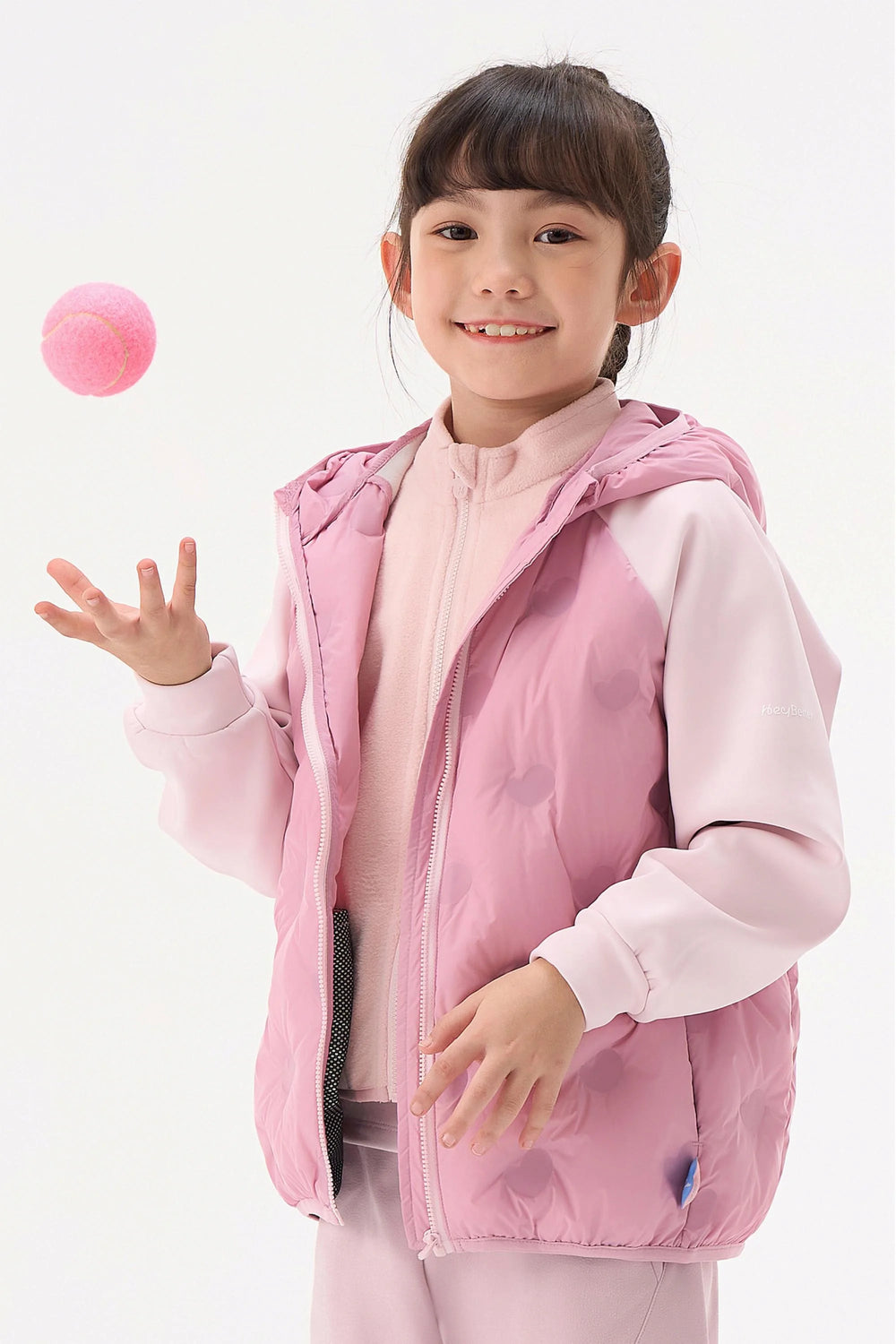 Colorblock Down Jacket - Dusty Rose