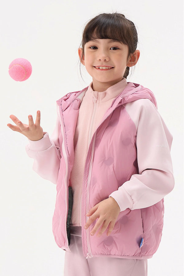 Colorblock Down Jacket - Dusty Rose