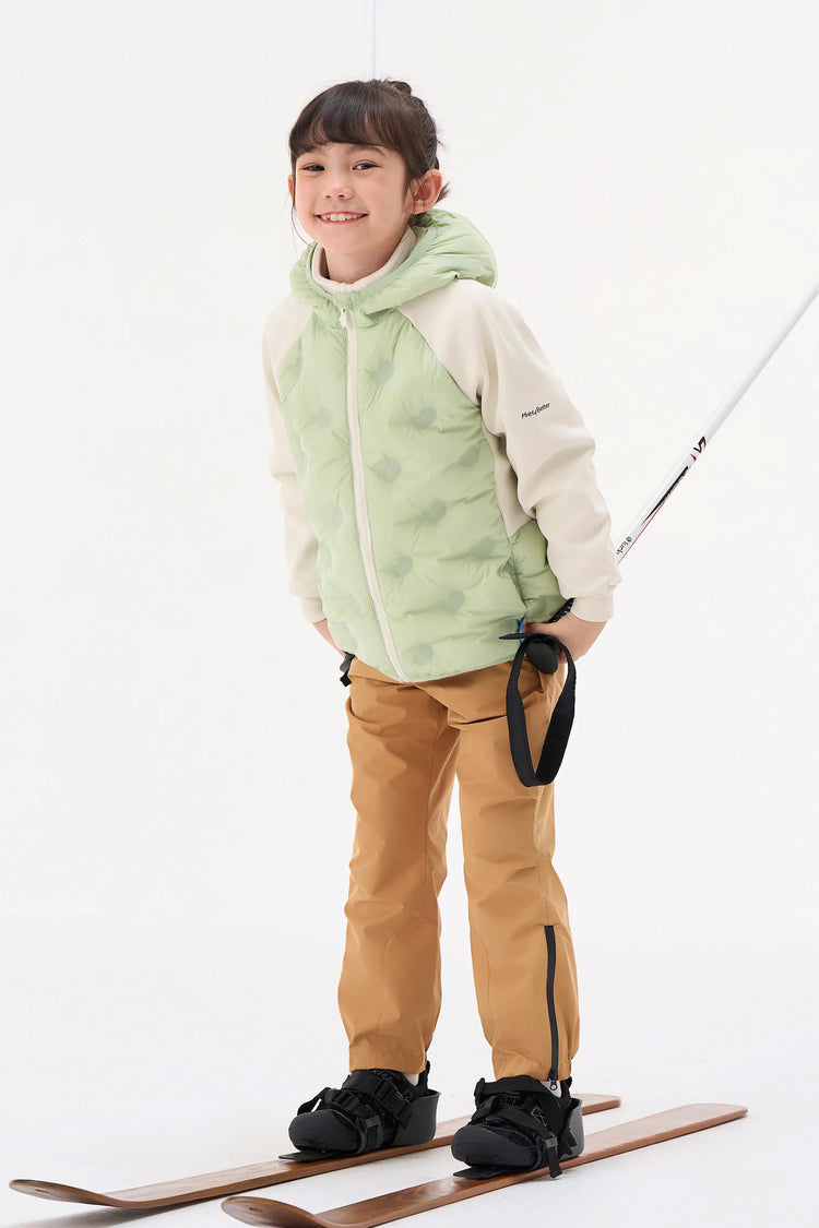 Colorblock Down Jacket - Sage Green