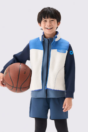 Grid-Fleece Windproof Jacket - Indigo Blue