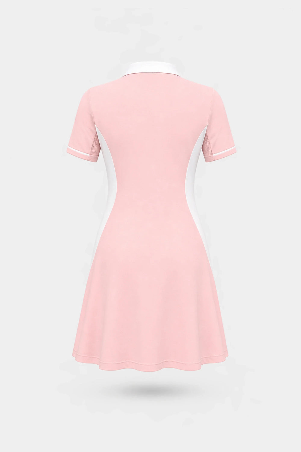 The Contour Zip Polo Golf Dress - Pink