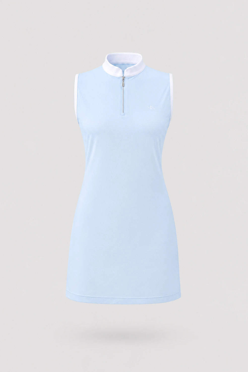 The Sleeveless Zip Golf Dress - Sky Mist