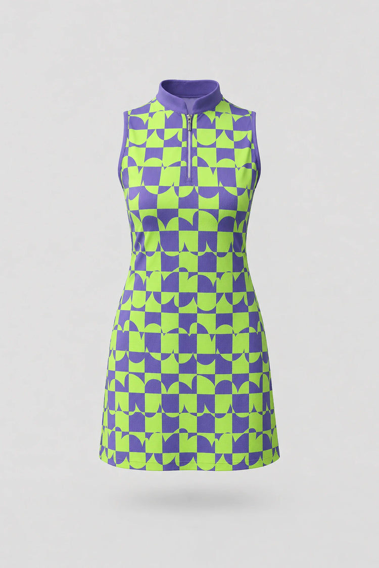 The Sleeveless Zip Golf Dress - Paradox Geo
