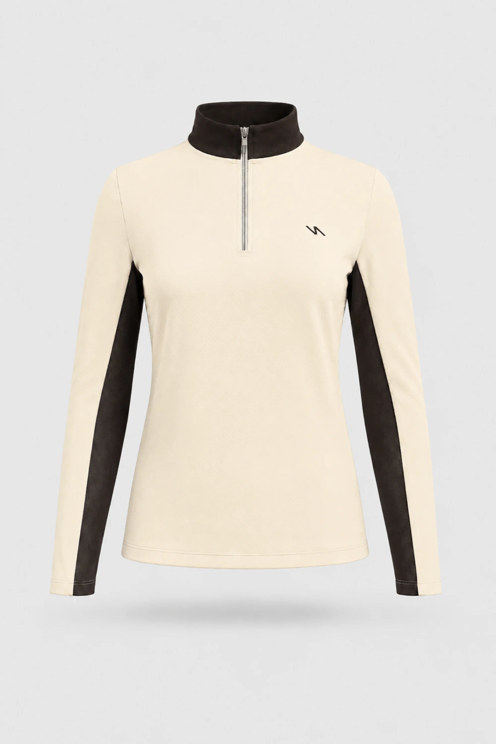The Long Sleeve Zip Neck Golf Top - Cream