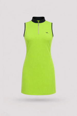 The Sleeveless Zip Golf Dress - Volt Green