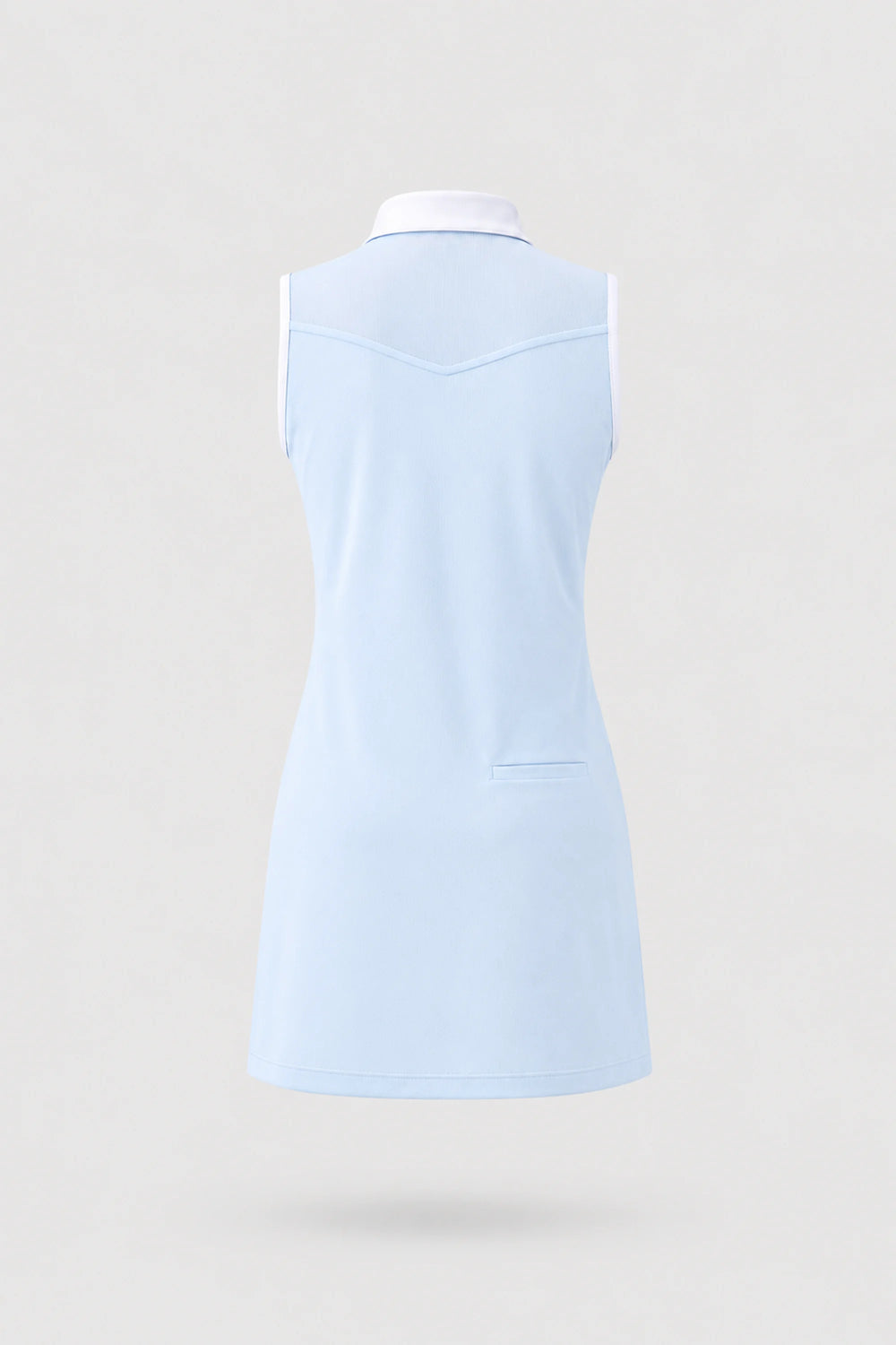The Sleeveless Zip Golf Dress - Sky Mist