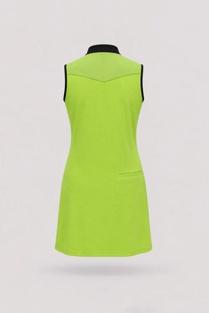 The Sleeveless Zip Golf Dress - Volt Green