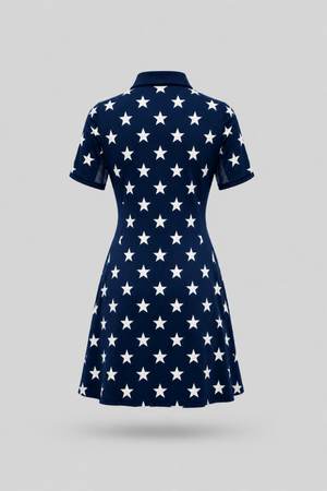 The Contour Zip Polo Golf Dress - Starfield