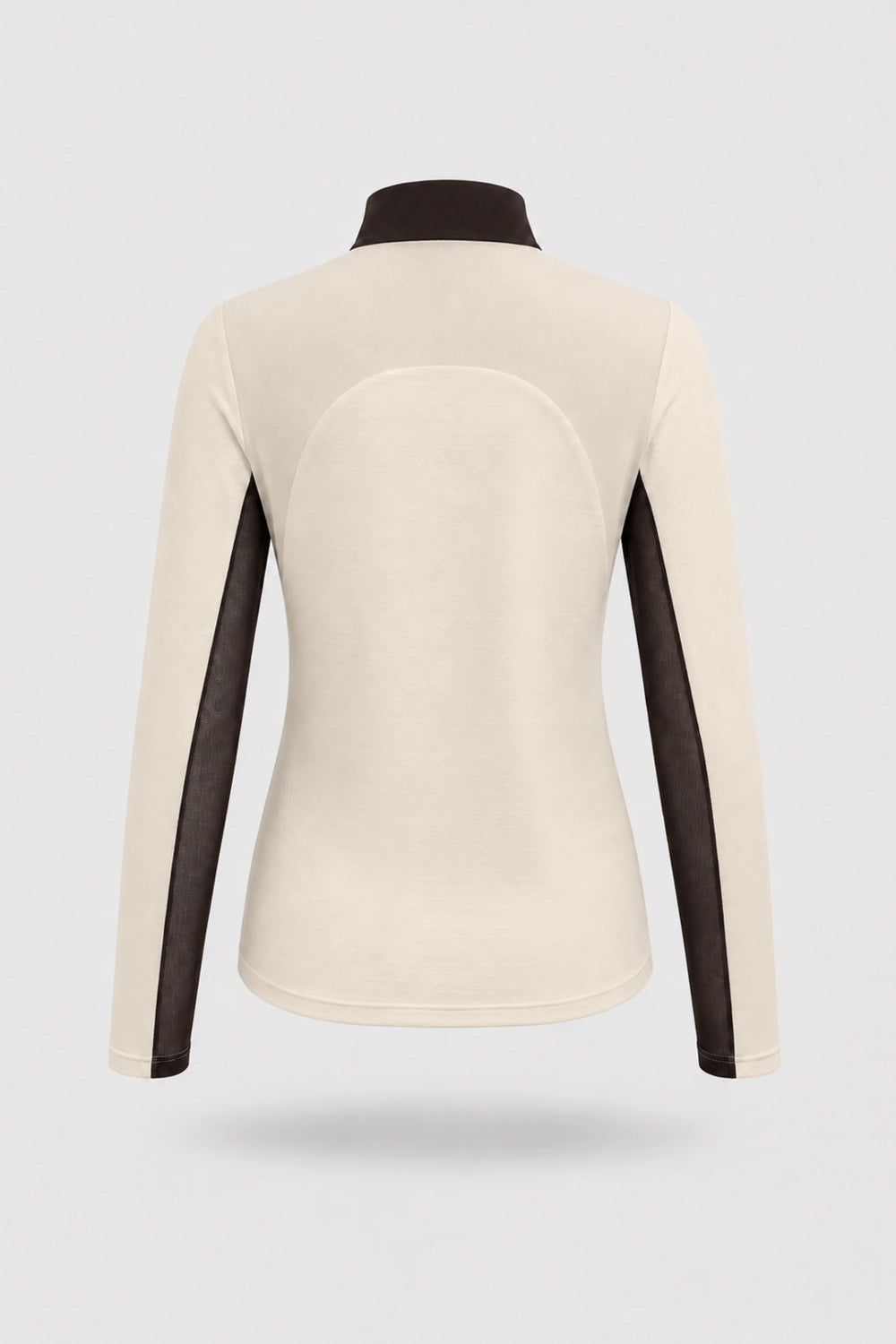 The Long Sleeve Zip Neck Golf Top - Cream